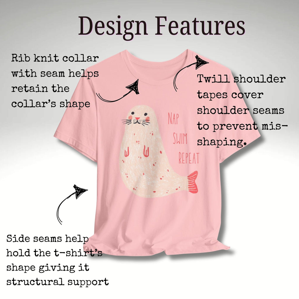 ‘Nap, Swim, Repeat’ Seal Tee