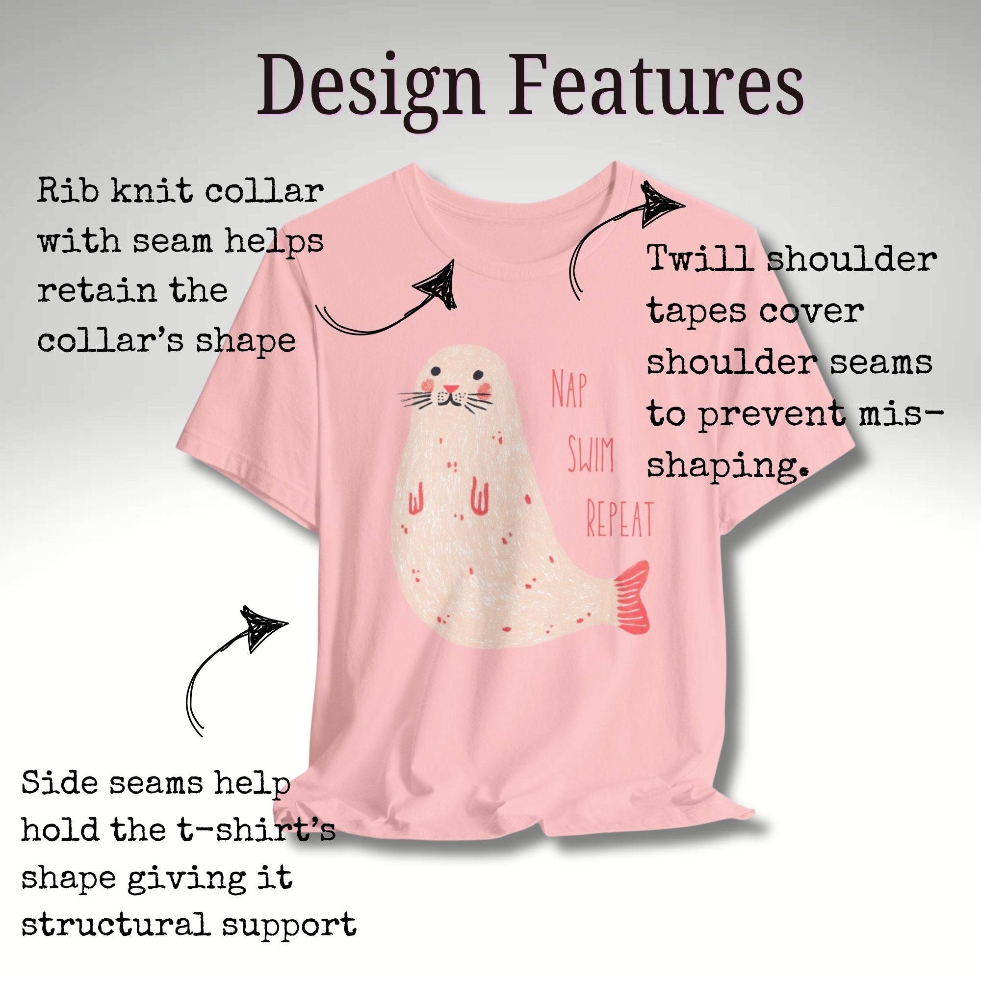 ‘Nap, Swim, Repeat’ Seal Tee