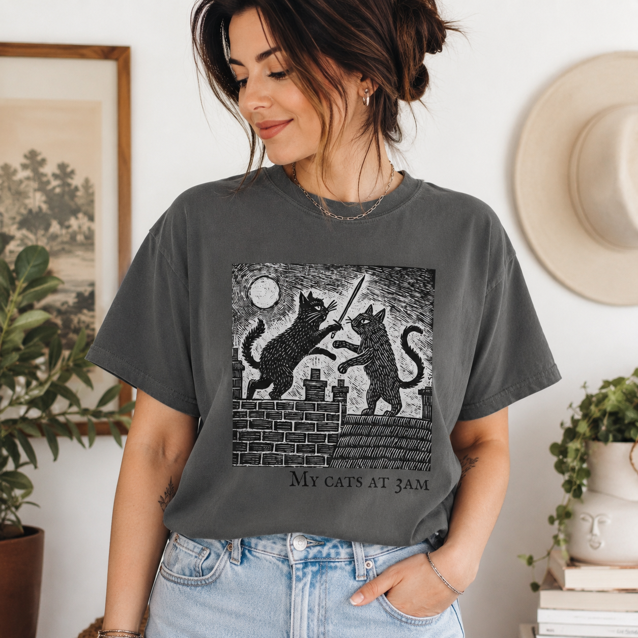 The Duelling Cats Tee