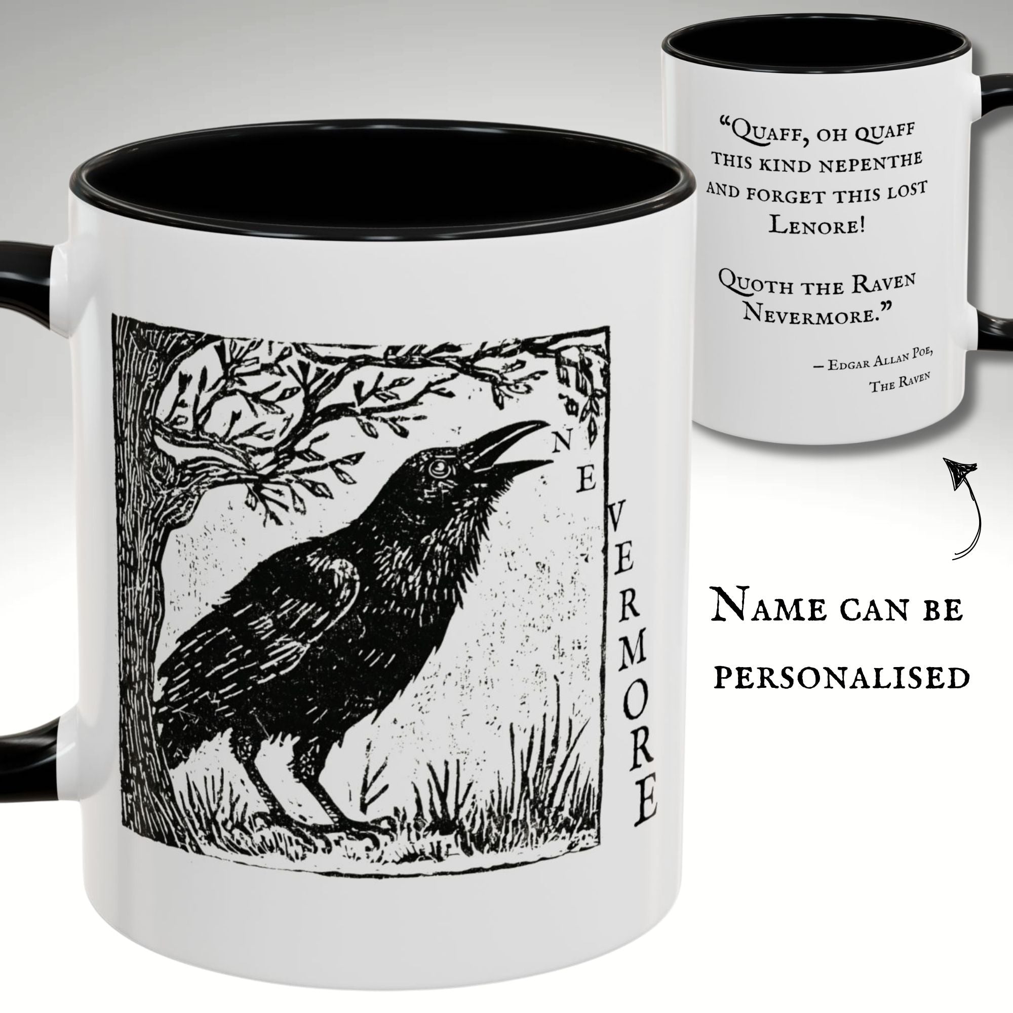 Nevermore Raven Quote Mug