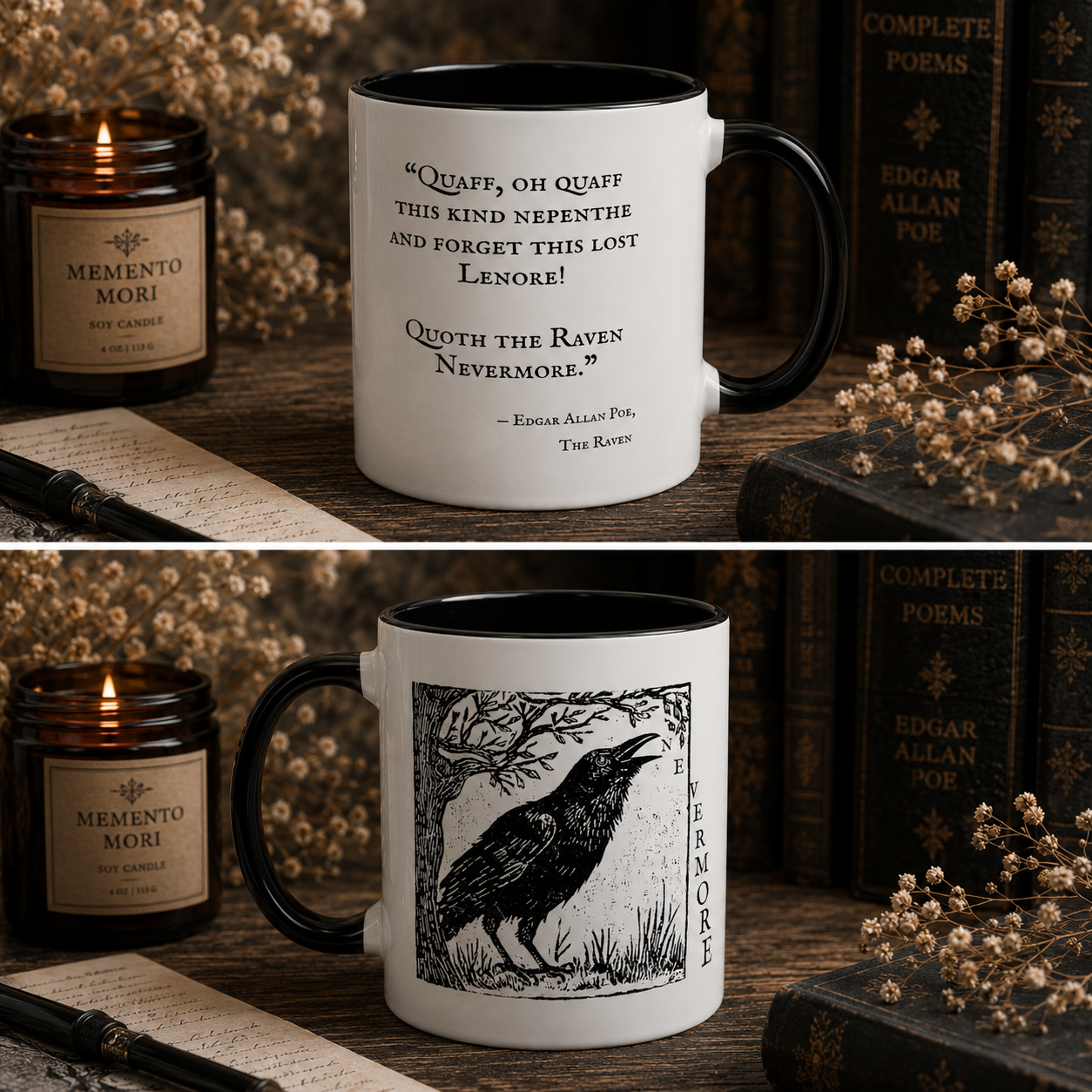 Nevermore Raven Quote Mug