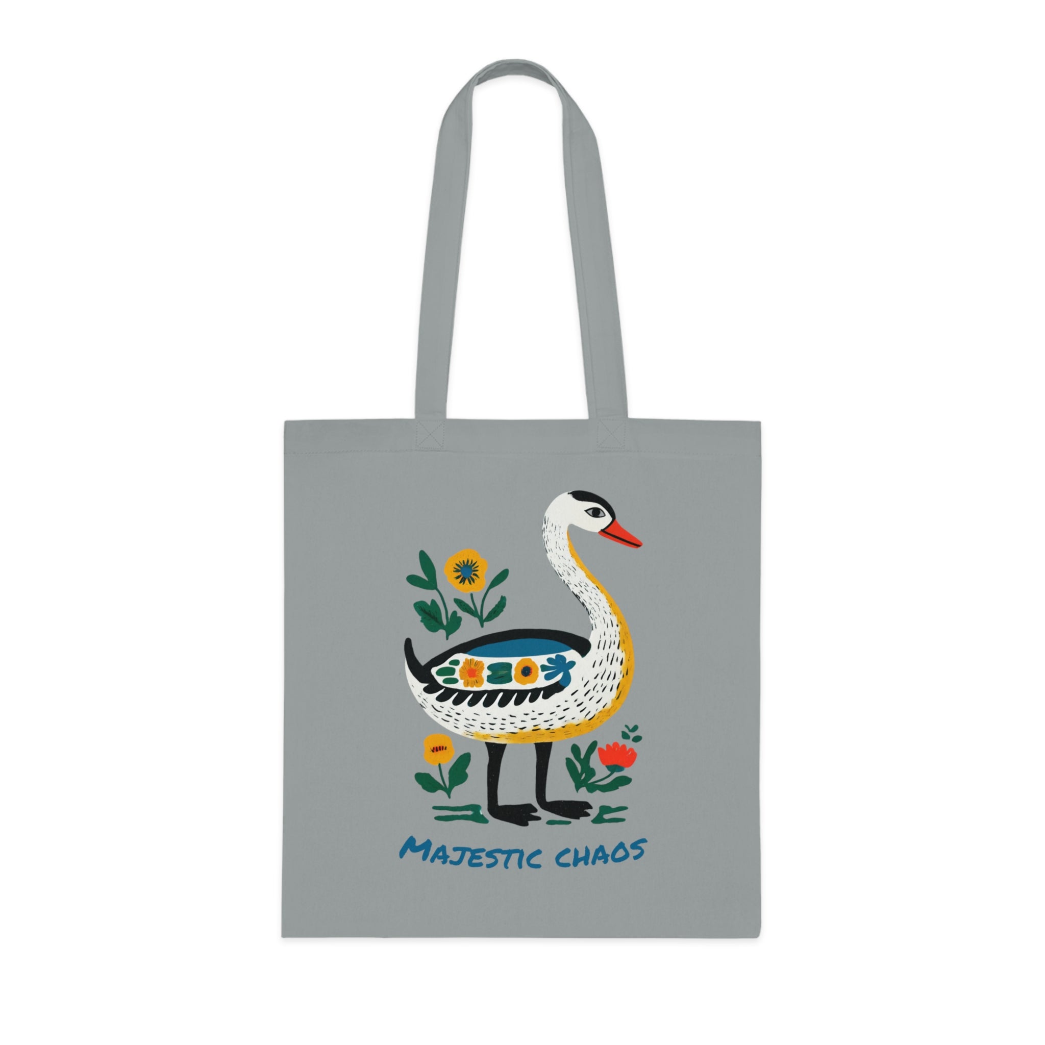 Majestic Chaos Swan Cotton Tote Bag